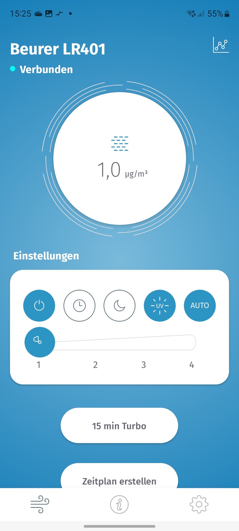 Mit der App Fresh Home kann man den Beurer-Luftreiniger mit dem heimischen WLAN koppeln und fernsteuern.