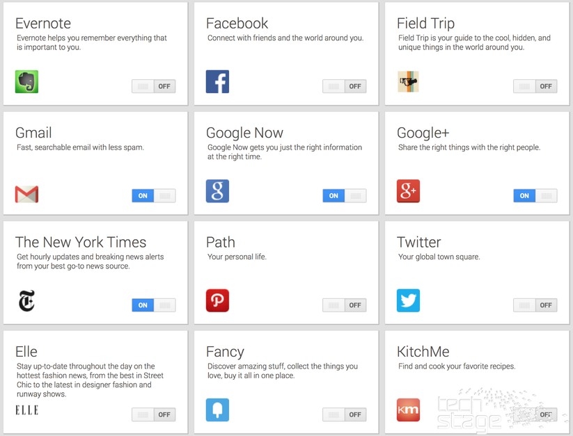 Die Auswahl der Apps beziehungsweise Dienste erfolgt auf dieser Webseite.