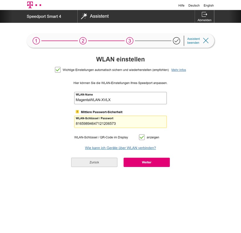 Speedport Smart 4 - Konfiguration