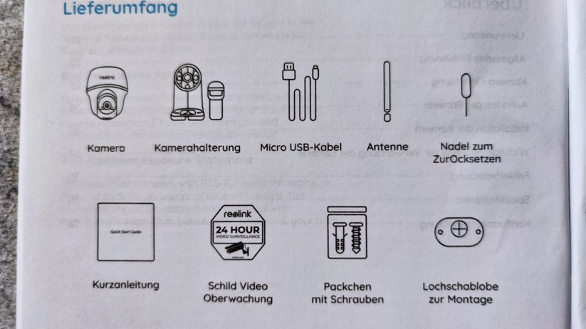 Reolink Go PT Plus: Lieferumfang