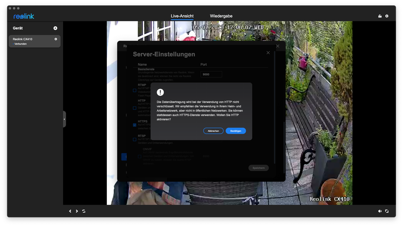 Reolink CX410: Desktop-App