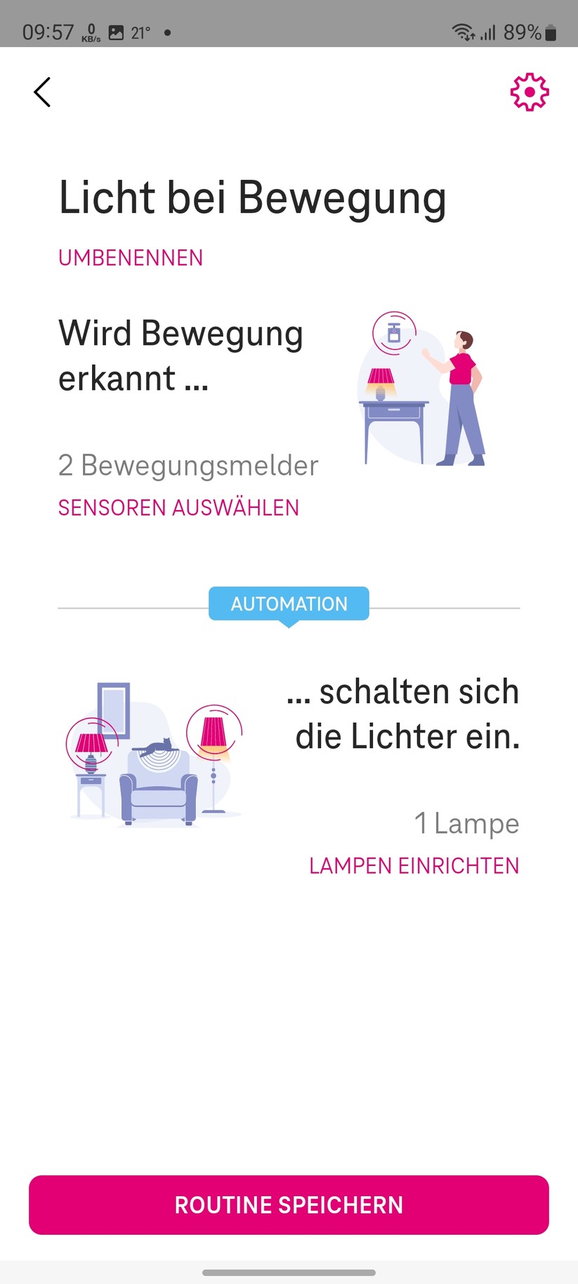 Magenta Zuhause mit Home Base 2: Routinen, Geräte, Tools, Einstellungen