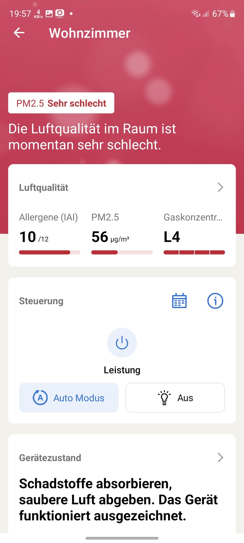 Philips AC3033/10: App, Einrichtung, Einstellungen