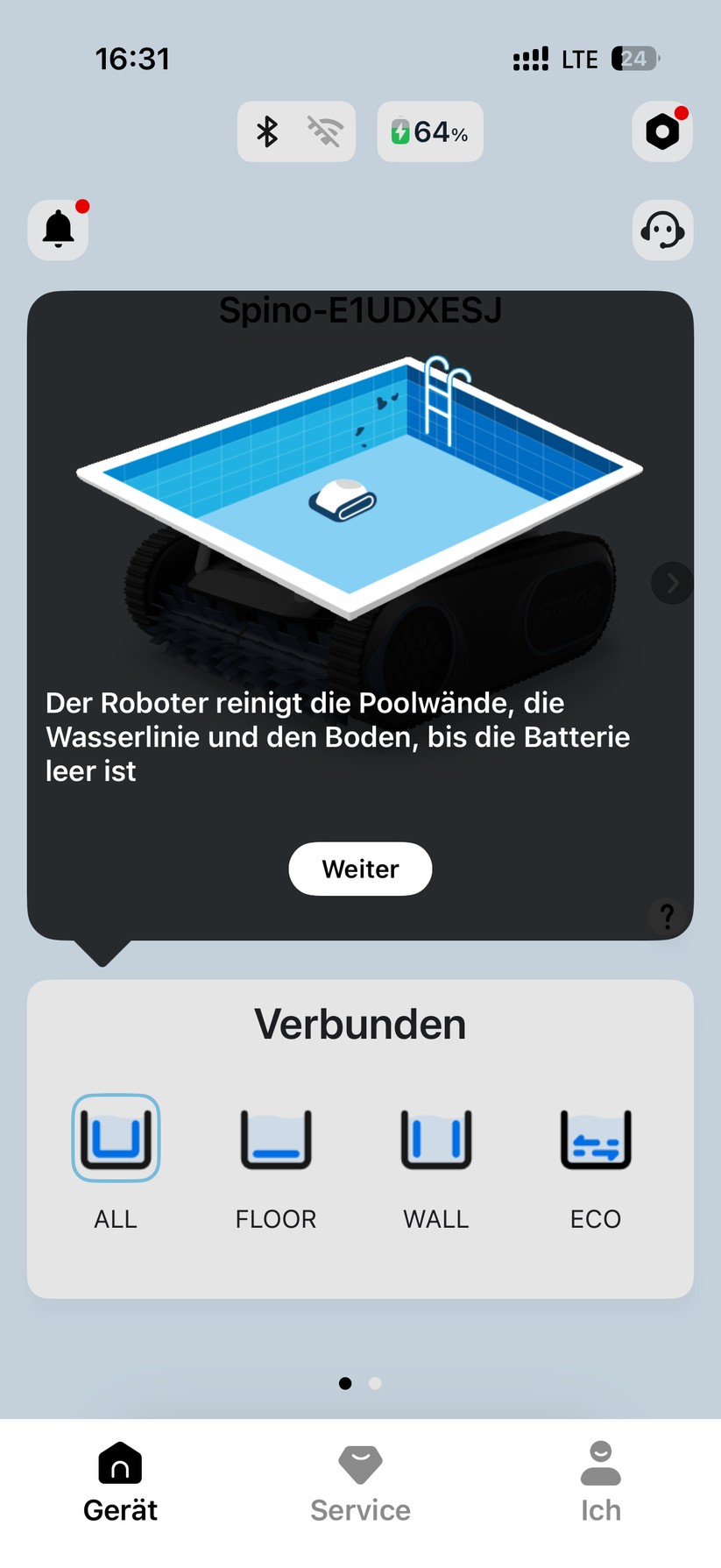 Mammotion Spino E1 - Bilder App