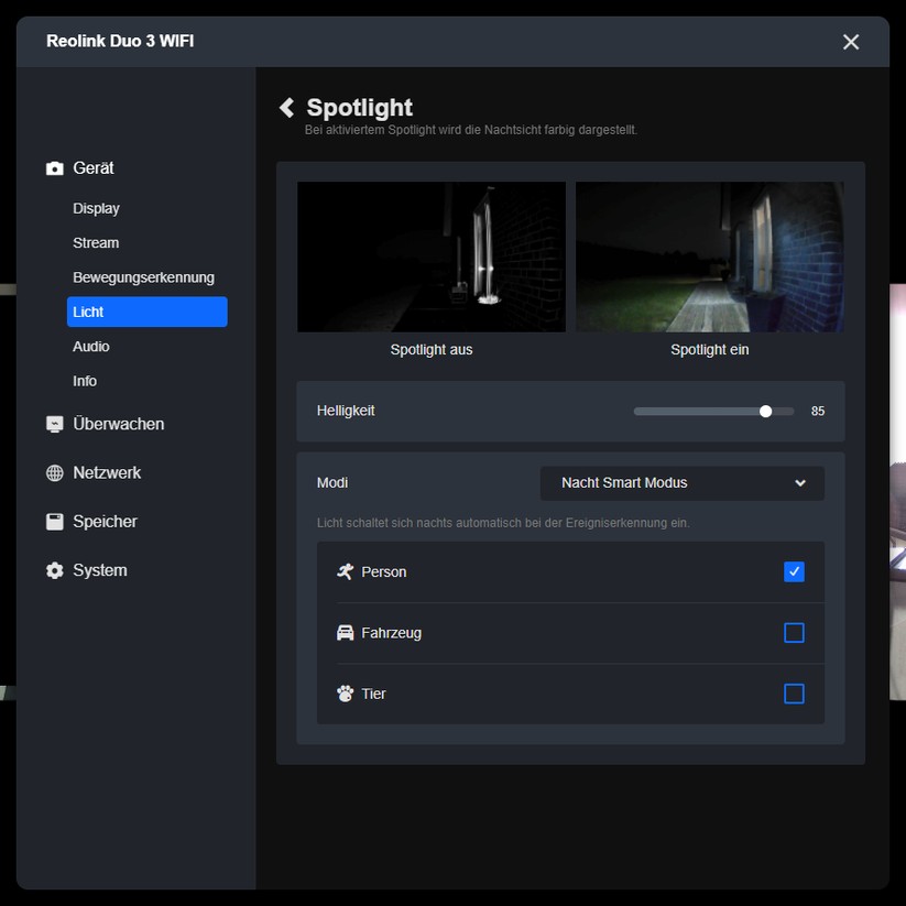 Reolink Duo 3 WiFi: Konfiguration mit Desktop-App