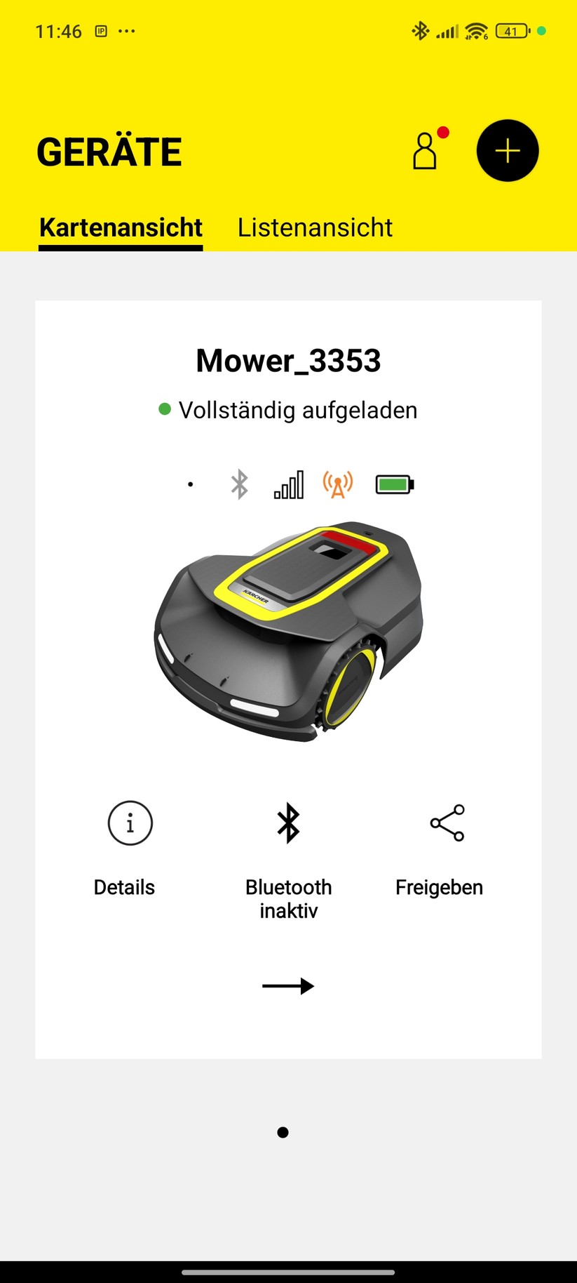 Mit der Kärcher-App Outdoor-Robots wird der RCX 6 in Betrieb genommen und gesteuert.