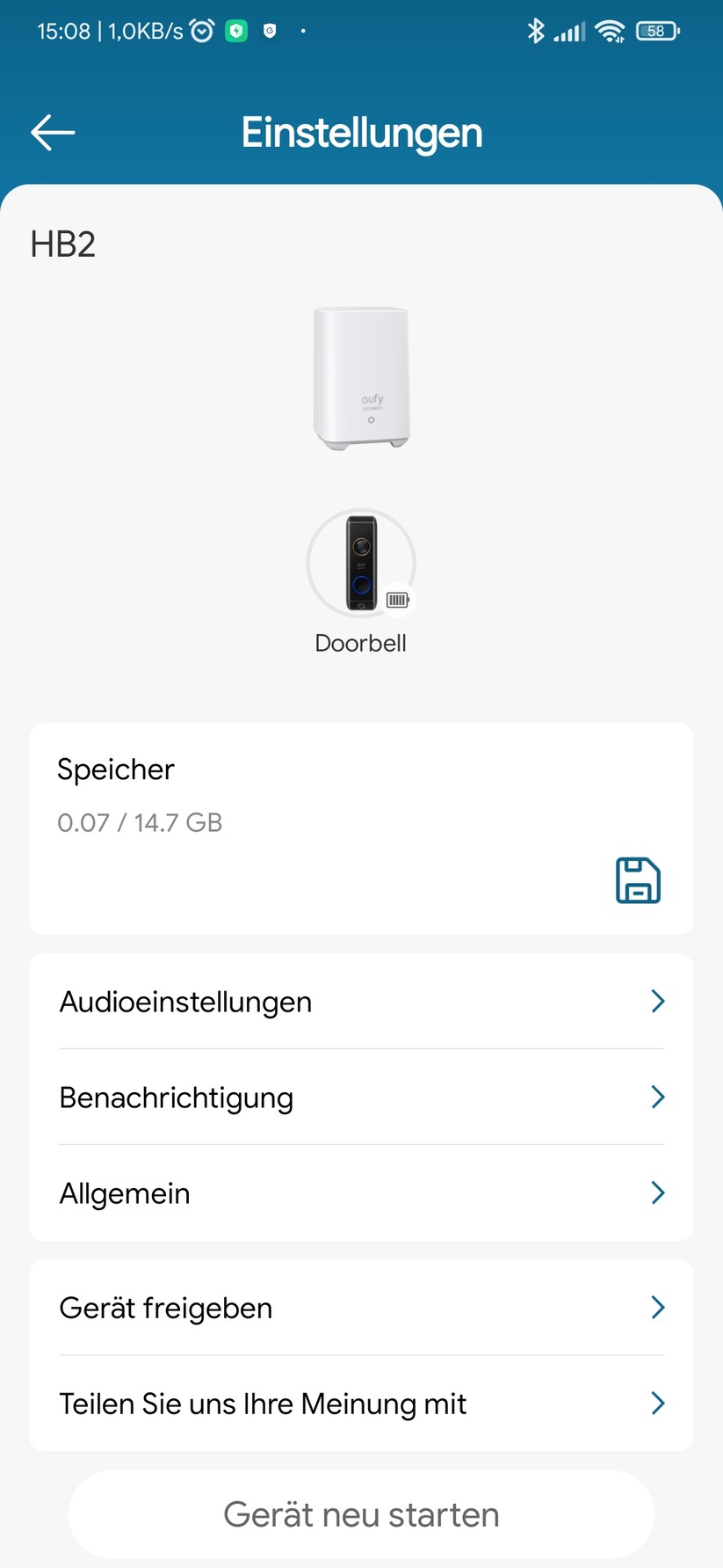Eufy Video Doorbell Dual - App