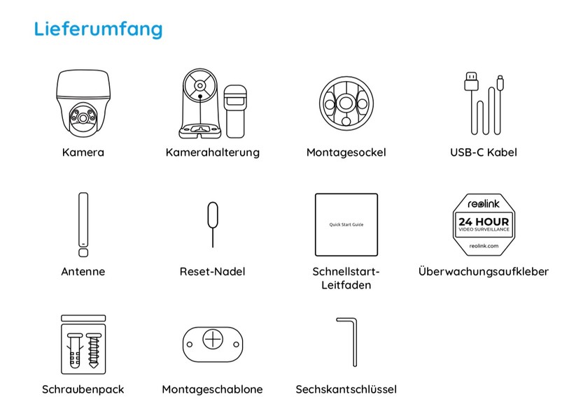 Reolink Go PT Ultra: Lieferumfang
