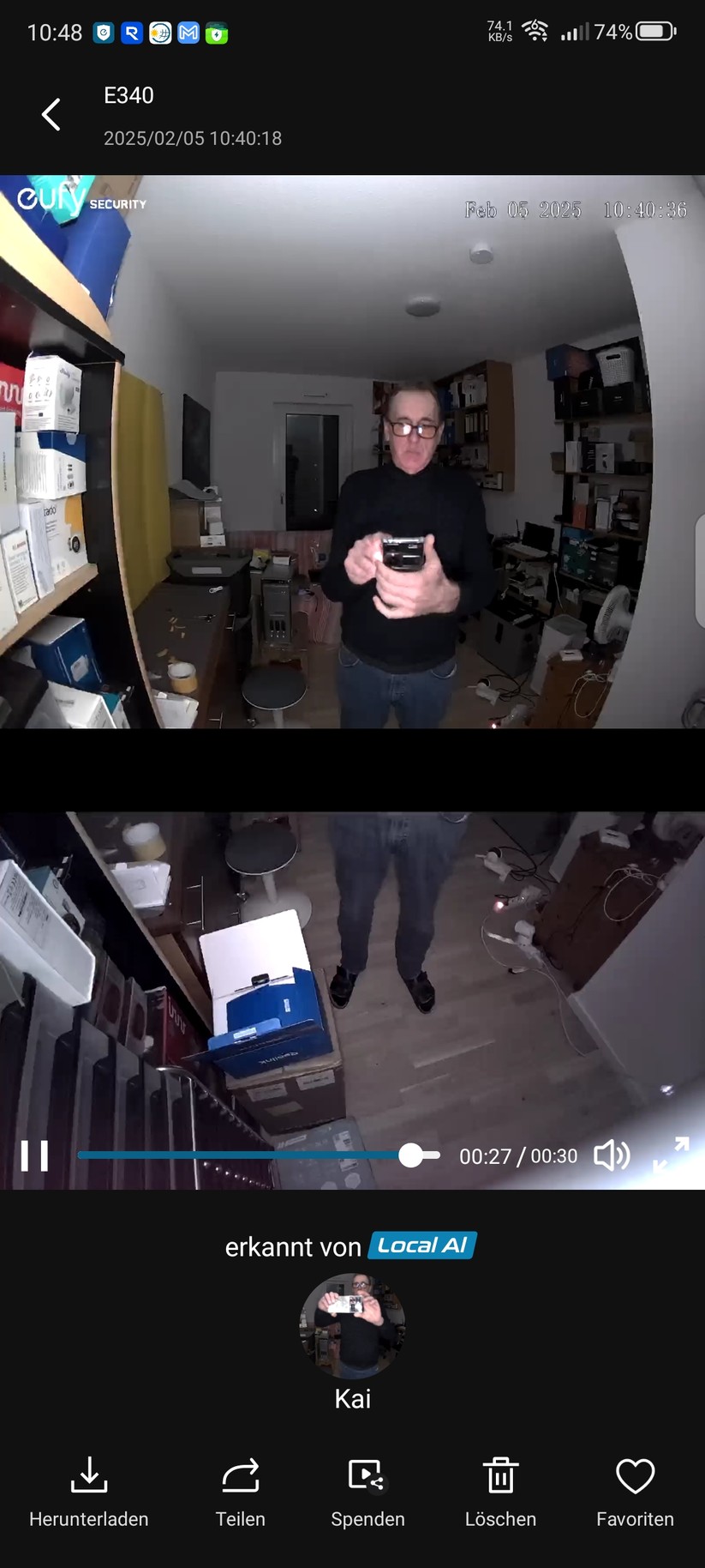 Eufy Video Doorbell E340: Nachtsicht