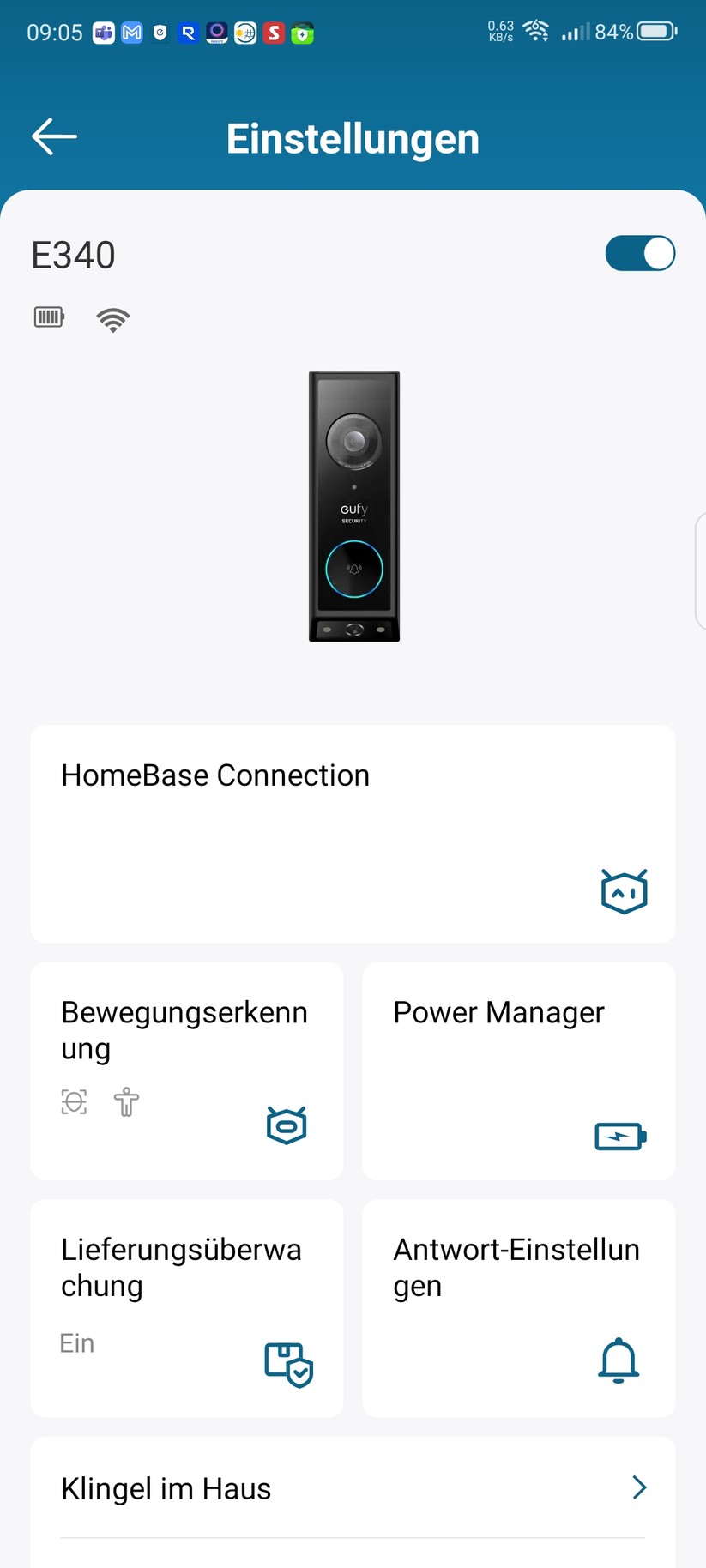 Eufy Video Doorbell E340: Konfiguration
