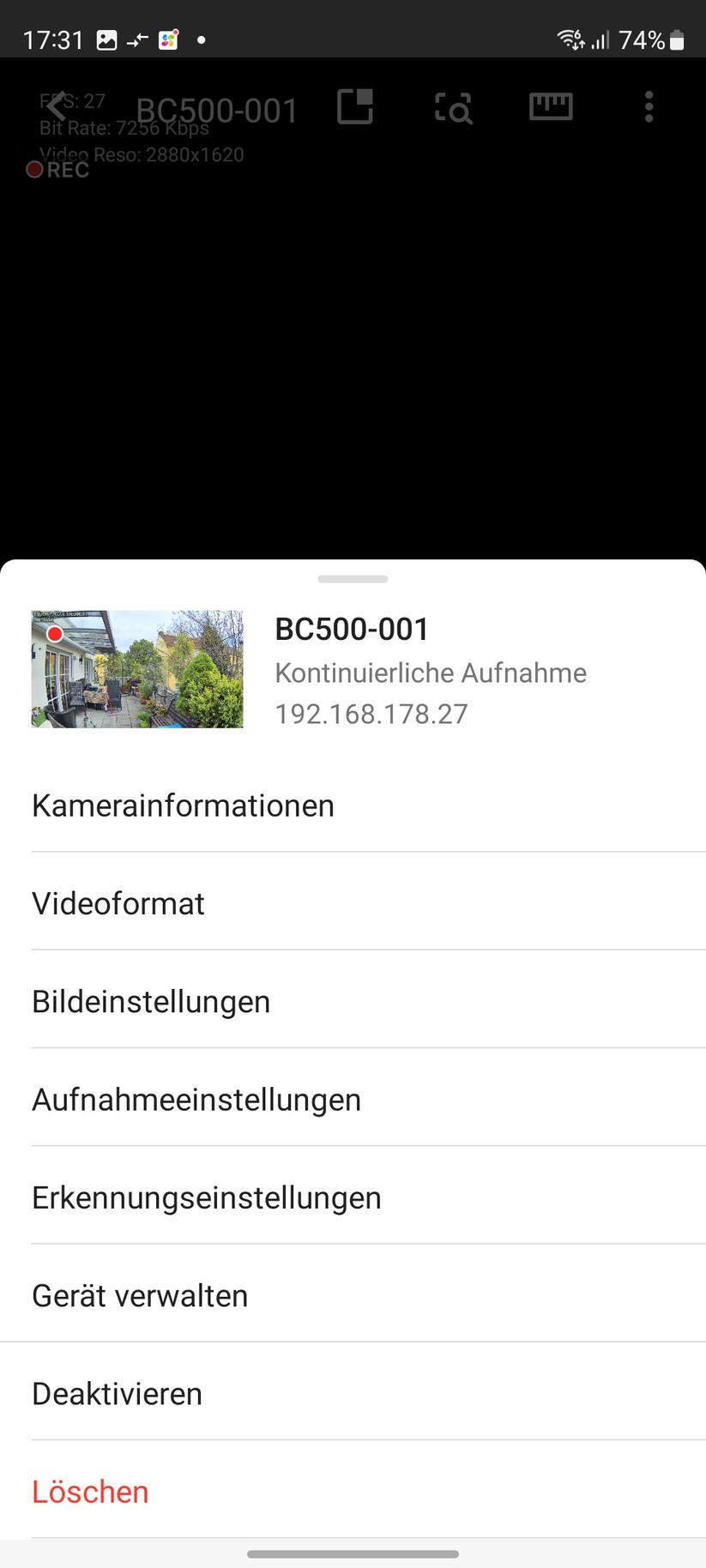 Synology BC500: Mobile App DS Cam