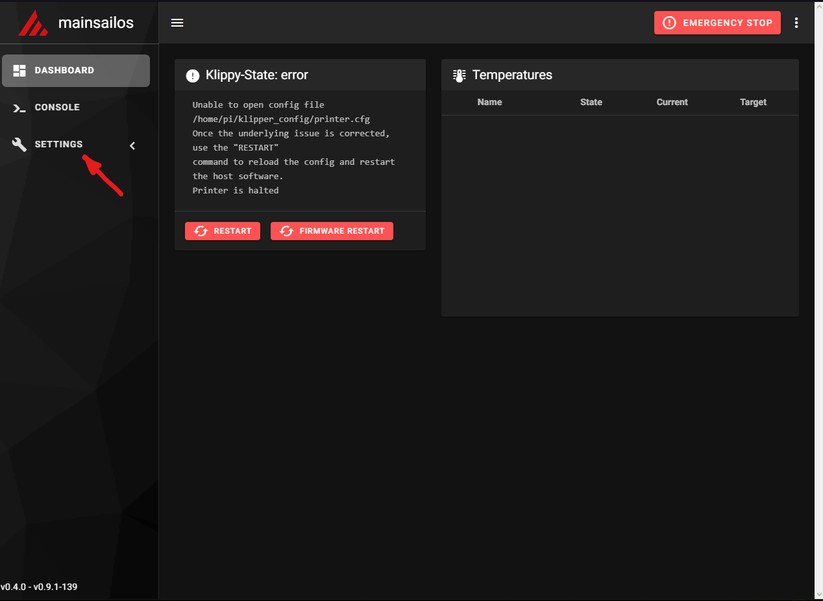 Einrichtung MainSailOS: