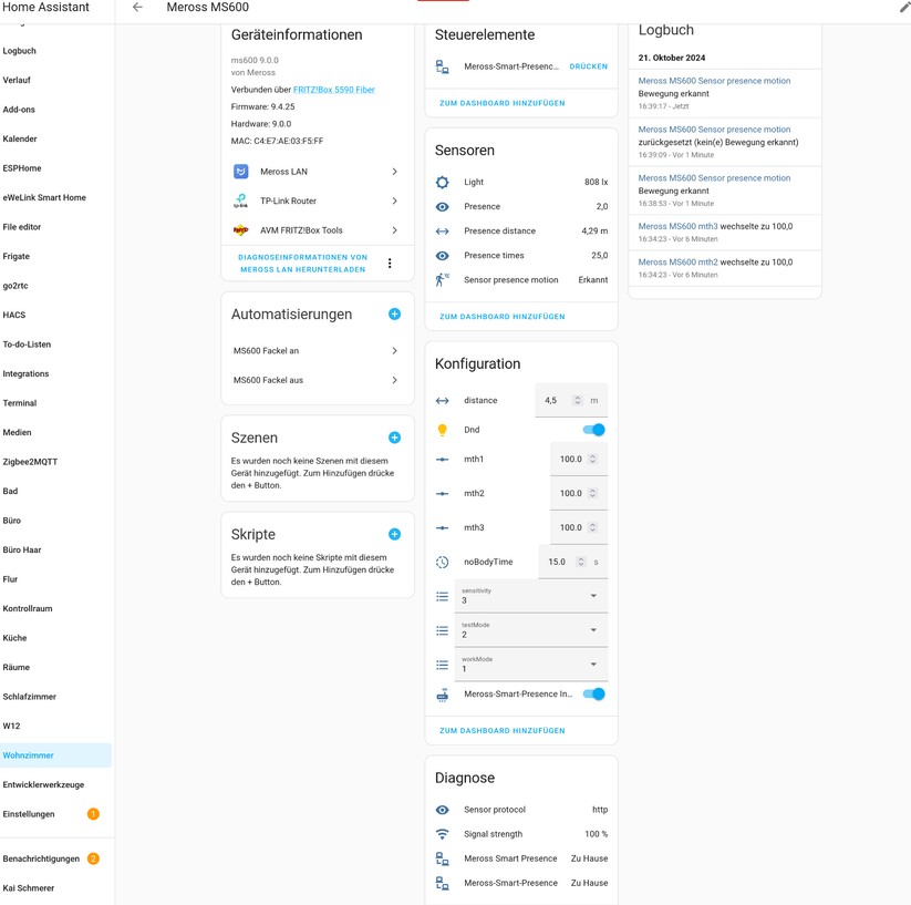 Meross MS600: App und Integration in Apple Homekit und Home Assistant