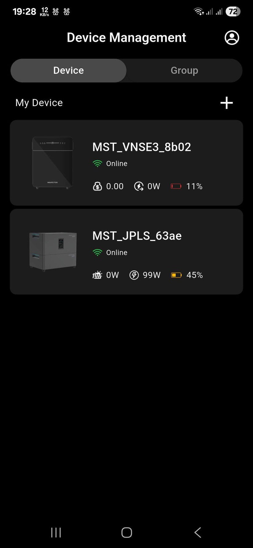 Die Marstek-App bietet Grundfunktionen für den Venus E 3.0. Aber den Einsatz von mehreren Stromspeichern deckt sie derzeit bisher nicht ab.
