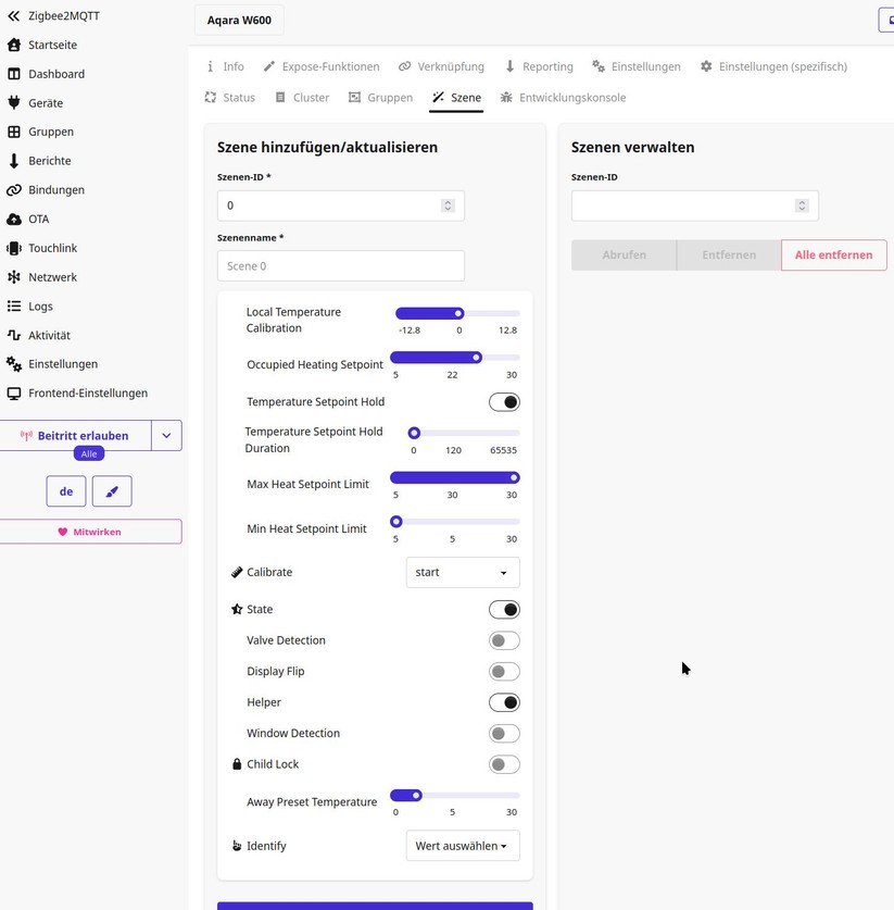 Die Integration des Aqara W600 in Home Assistant via Zigbee2MQTT bietet einen erweiterten Funktionsumfang gegenüber der Aqara-App. Ein deutlicher Mehrwert ist die Möglichkeit, die aktuelle Ventilposition abzurufen.
