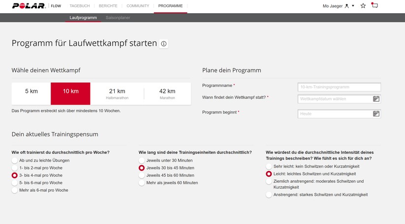 Programme wie Polar Flow oder Garmin Connect helfen beim Planen von Trainingseinheiten. 