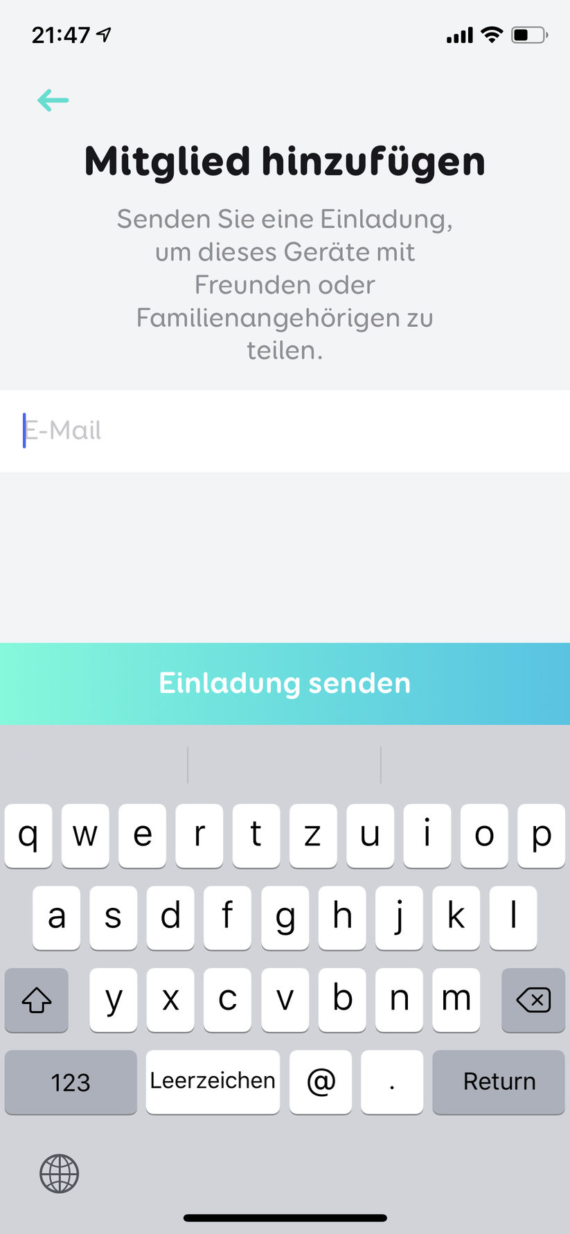 Freigabe für andere Benutzer durch E-Mail