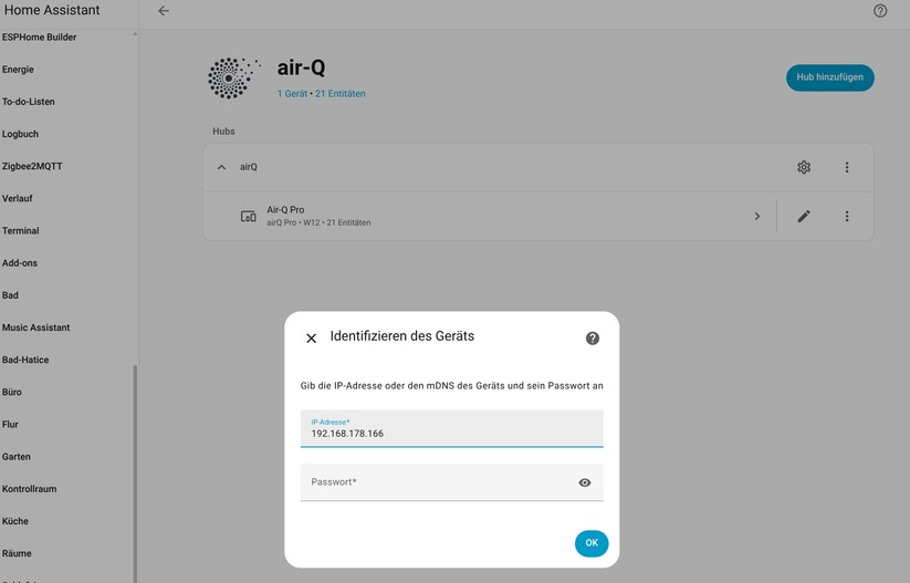 Dank einer Integration für Home Assistant steht der Air-Q Radon auch unter dem beliebten Smart-Home-System für Automatisierungen zur Verfügung. Mittels Dashboards lassen sich Daten bequem auswerten.