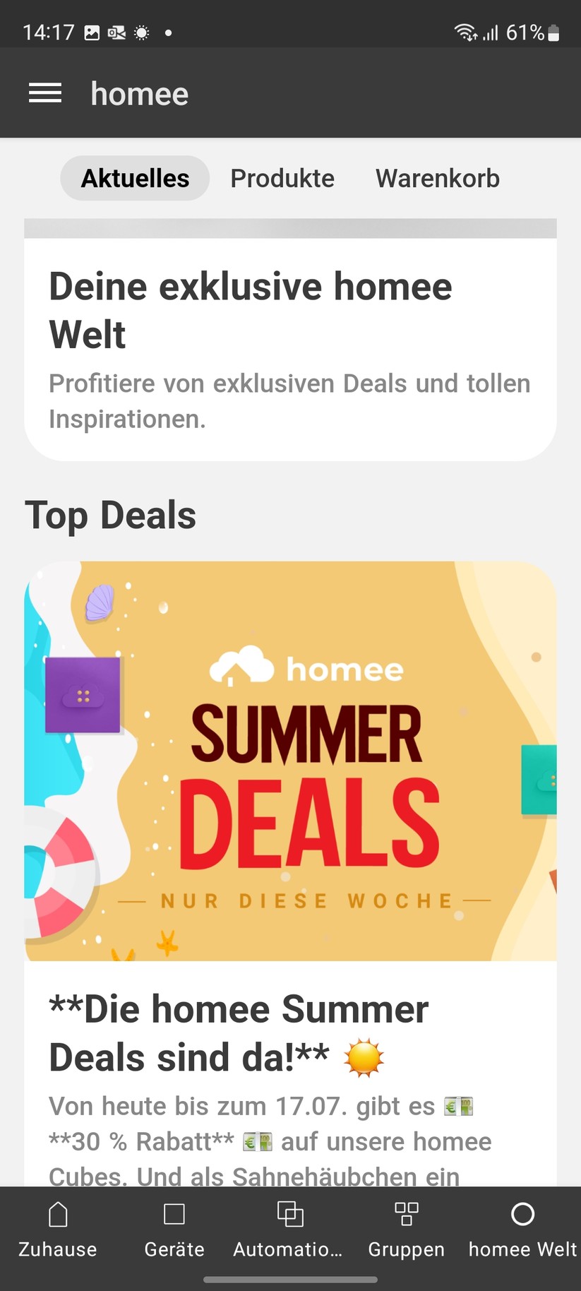 Homee: Smartphone- und Web-App
