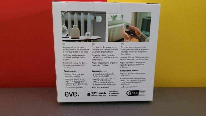 Eve Thermo Control: Sensor für Temperatur und Luftfeuchte, sowie Regler für Eve Thermo