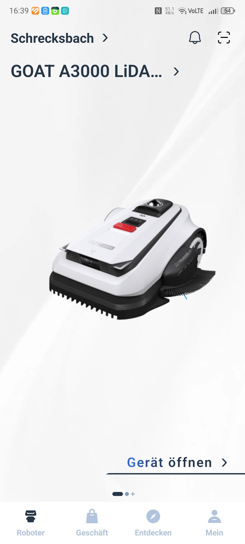 Ecovacs-App: Die Einrichtung des Goat A3000 LiDAR Pro ist schnell abgeschlossen.