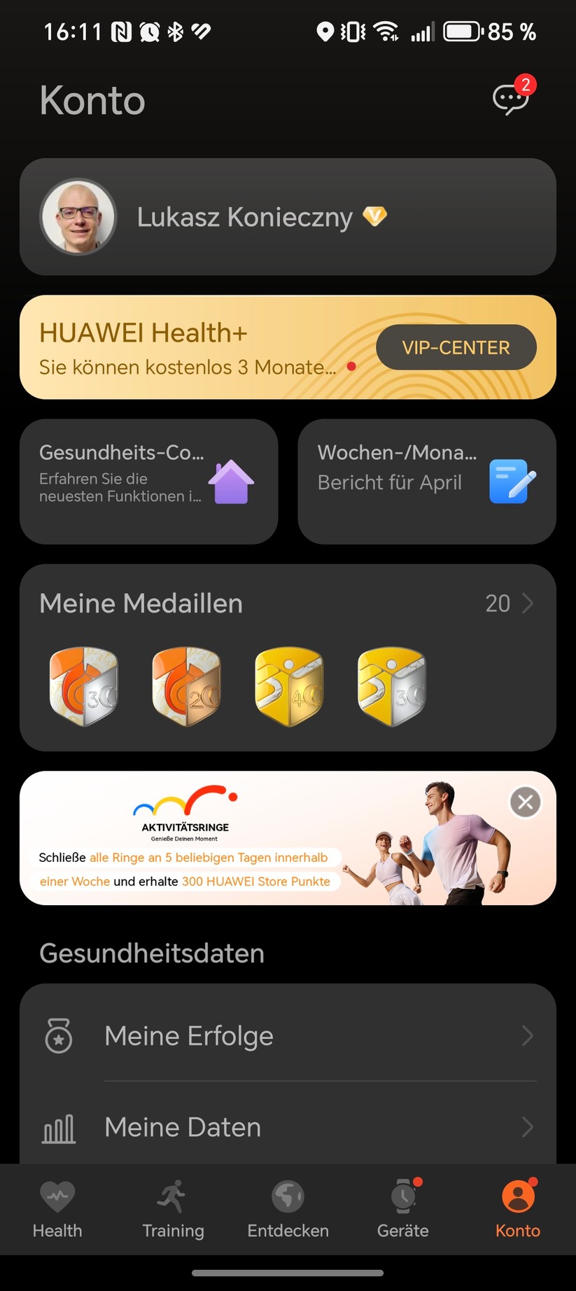 Huawei Watch 5 - Health App