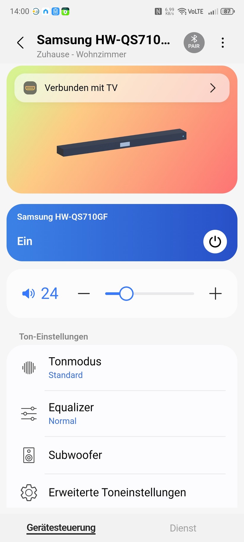 Samsung HW-QS700F: Einrichtung und Konfiguration mit Smartthings-App