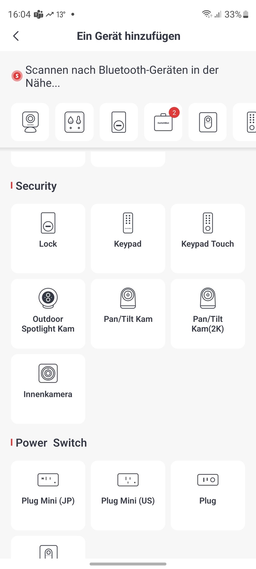 Switchbot PTZ-Überwachungskamera 2K