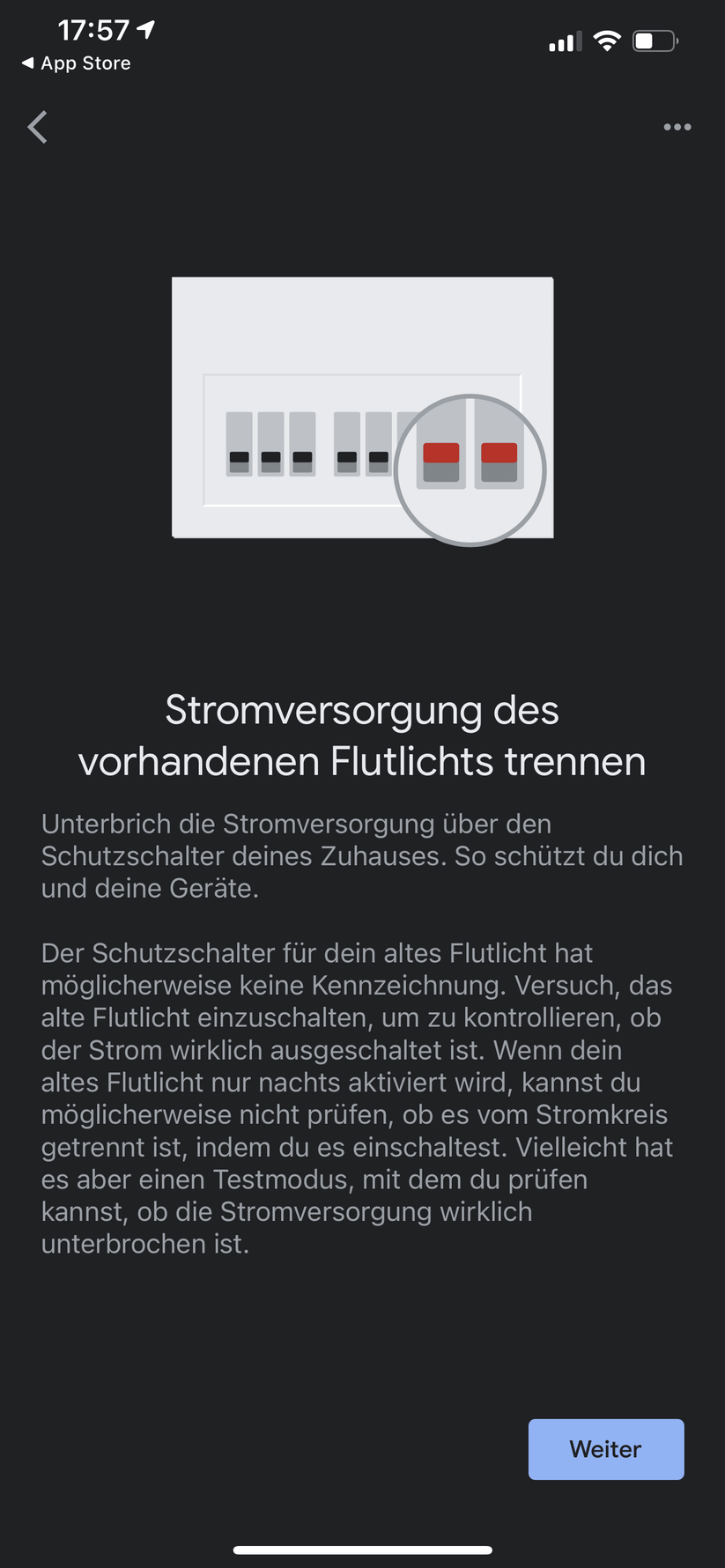 Google Home App für Nest Floodlight 