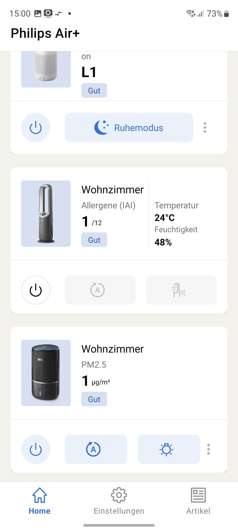 Philips AC4321: Einrichtung mit App Air+