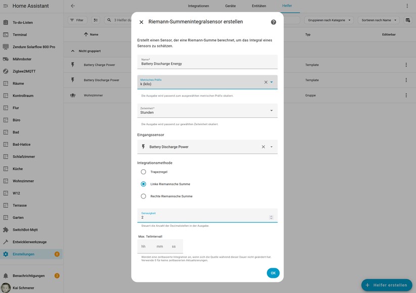  Helfer einrichten für Energy Dashboard
