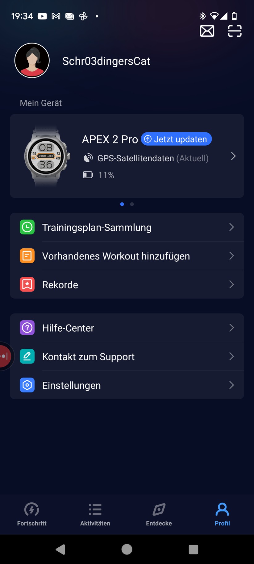 Coros Apex 2 Pro - App