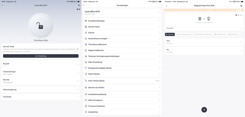 Das Switchbot Lock Ultra Vision Pro lässt sich auch in Apple Home einbinden. Allerdings sind die Steuerungsmöglichkeiten limitiert. Eine Auflistung von Vorgängen nach Benutzer und Entsperrmethode bietet nur die Switchbot-App.