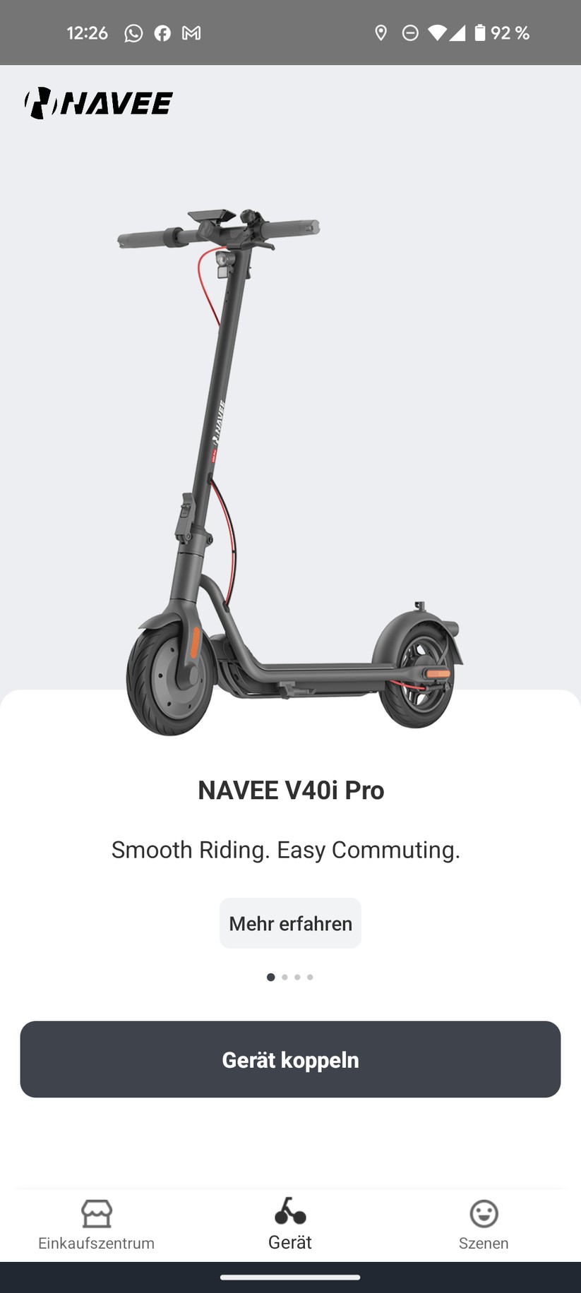 Die App benötigt eine Registrierung | Navee N65i Screenshot