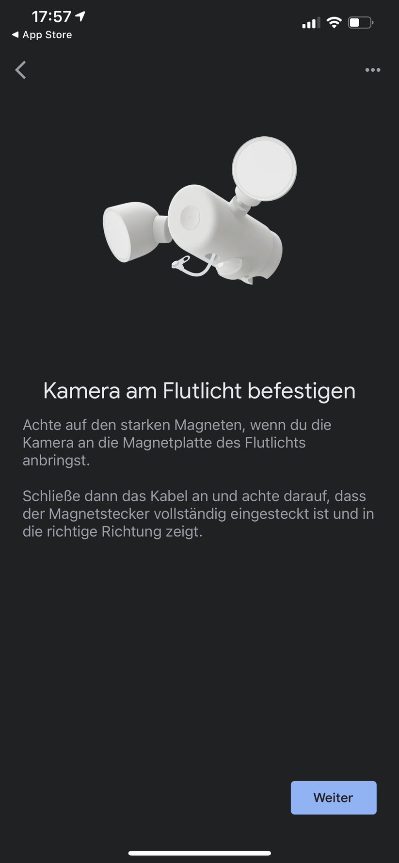 Google Home App für Nest Floodlight 