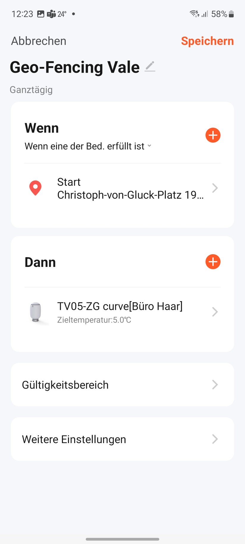  App-Einstellungen und Heizpläne
