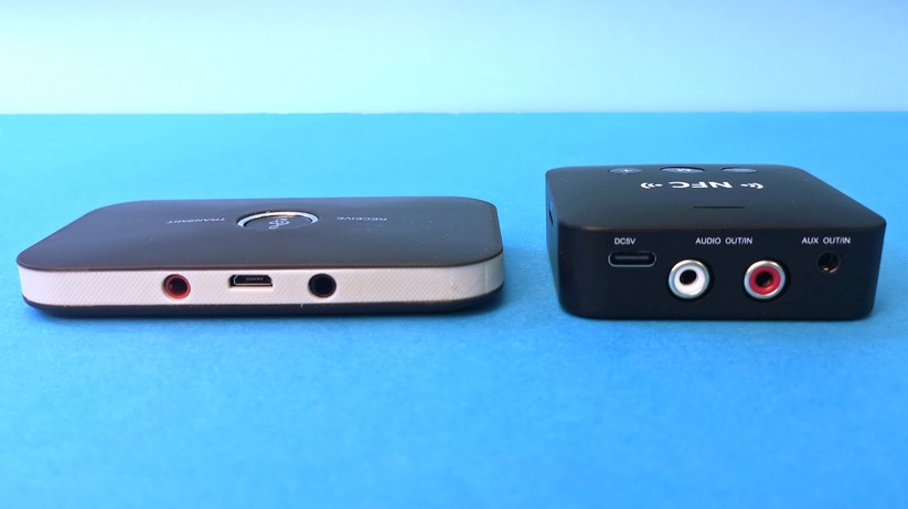 Die Bluetooth-Audio-Adapter von Retoo (links) und Auelek (rechts).