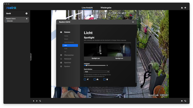 Reolink CX410: Desktop-App