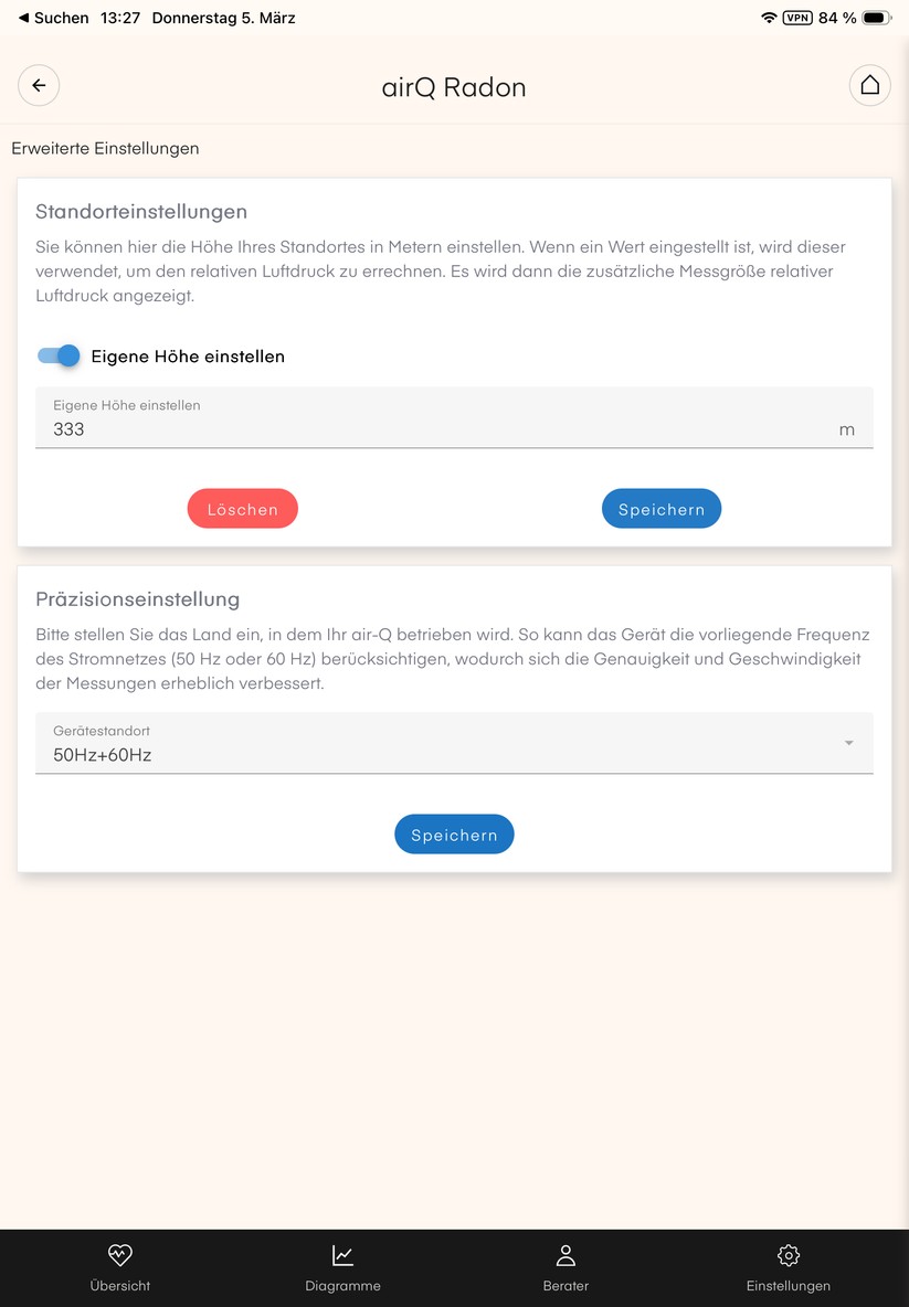 Die Air-Q-App überzeugt nicht nur mit einer übersichtlichen Darstellung der gemessenen Sensorwerte, sondern auch mit detaillierten Erläuterungen. 