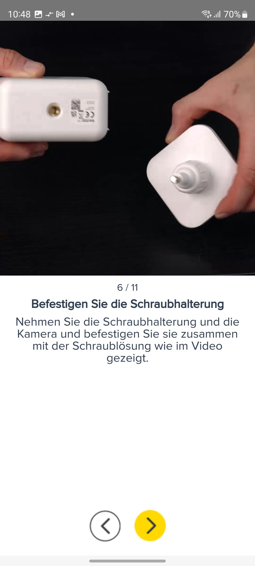 Yale Smart Outdoor Camera: Montageanleitung in der App