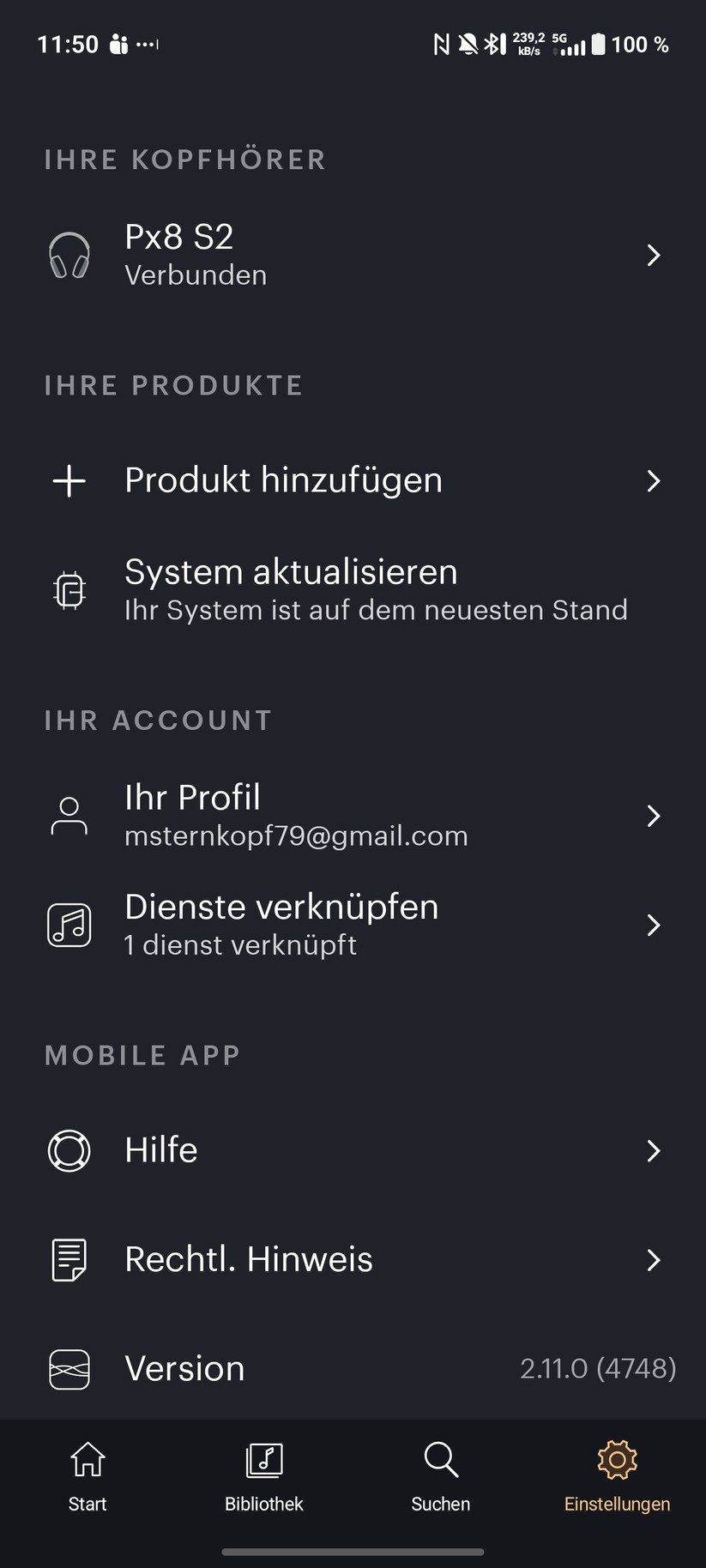 Bowers & Wilkins Px8 S2 Screenshot