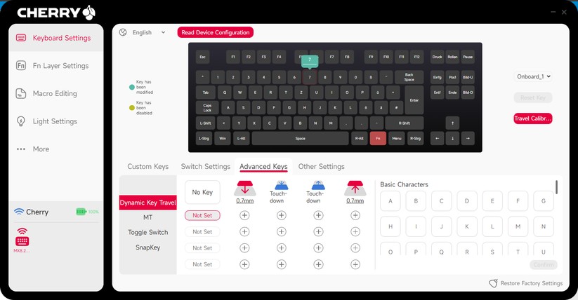 Cherry Xtrfy MX 8.2 Pro TMR Wireless - Bilder App 