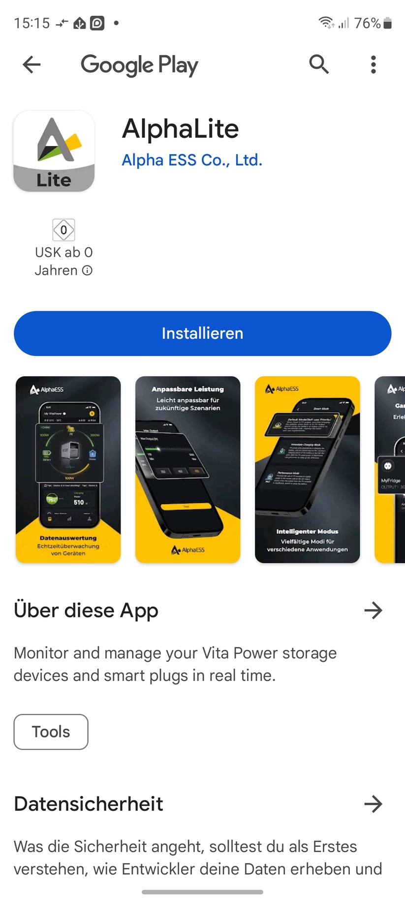 Alpha ESS Vitapower: Inbetriebnahme mit App Alpha Lite