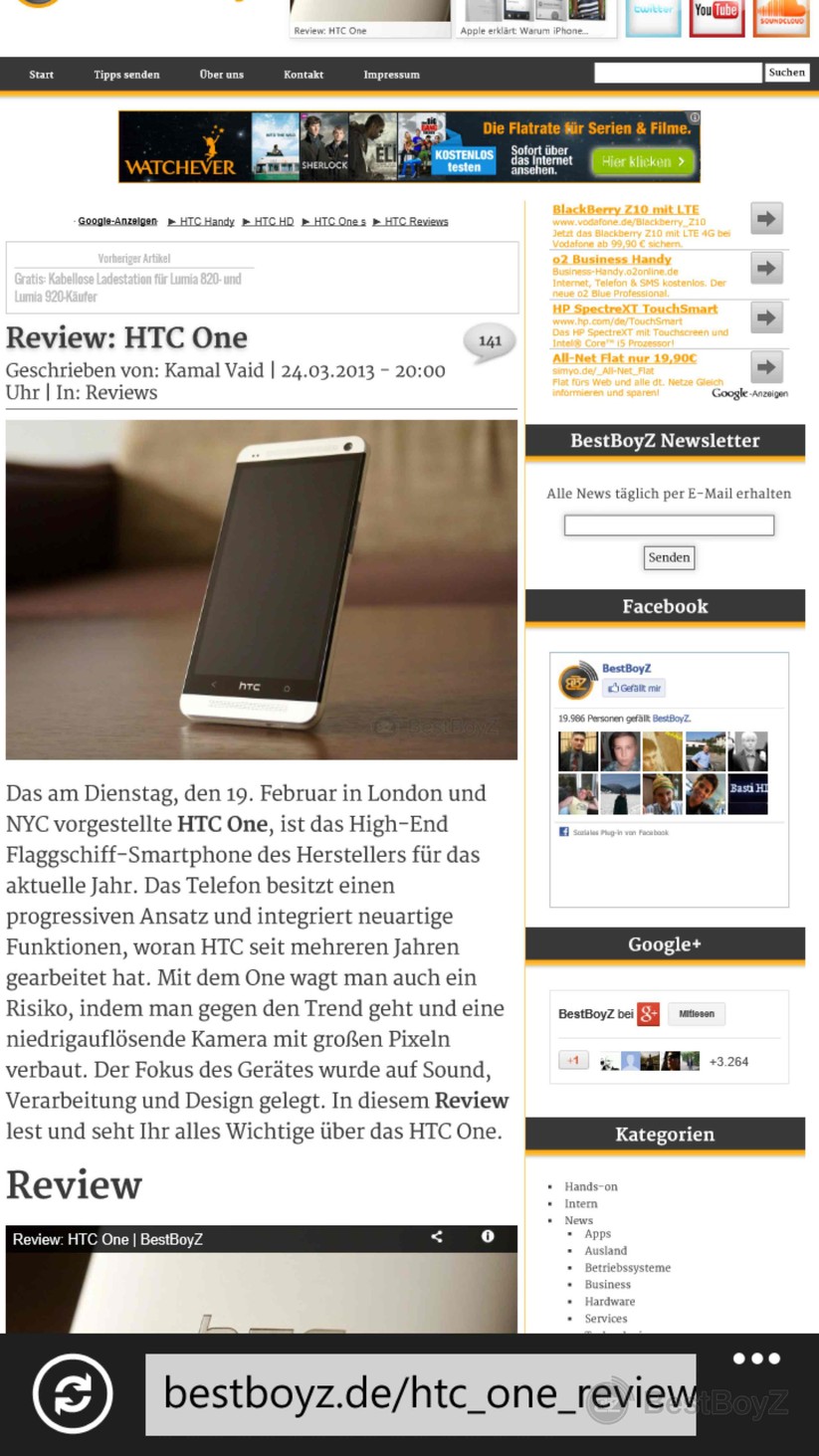 Windows Phone OS 8 auf dem Samsung GT-I8750 ATIV S