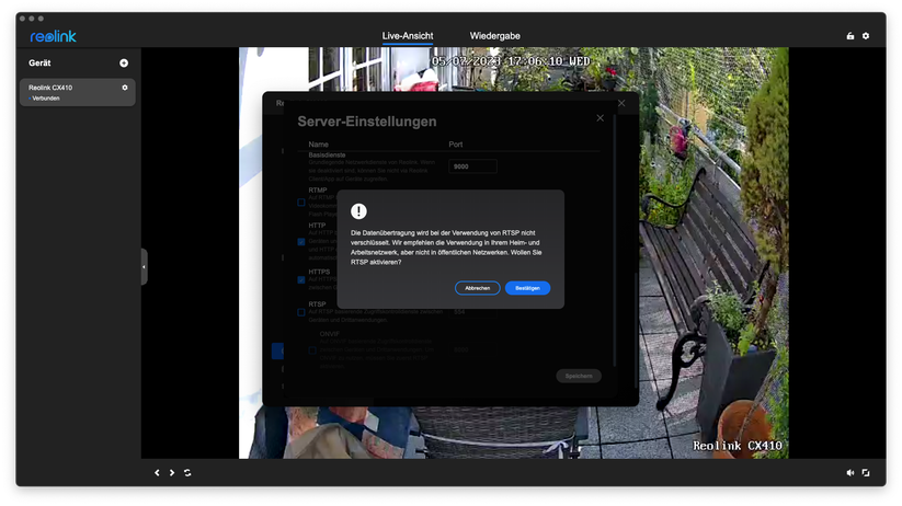Reolink CX410: Desktop-App