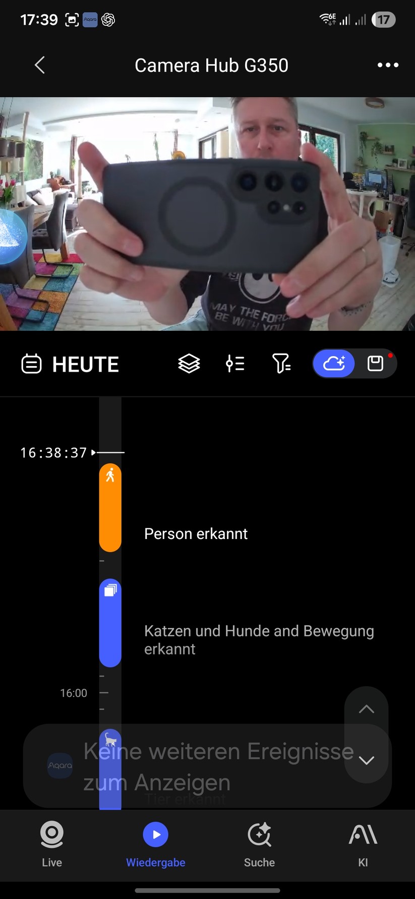 Die Steuerung der Überwachungskamera erfolgt mit der Aqara-App. Damit kann man sie auch für Automatisierungen nutzen.