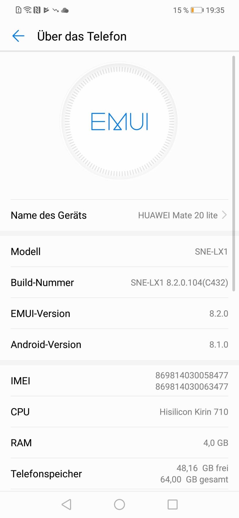 Informationen zum Smartphone