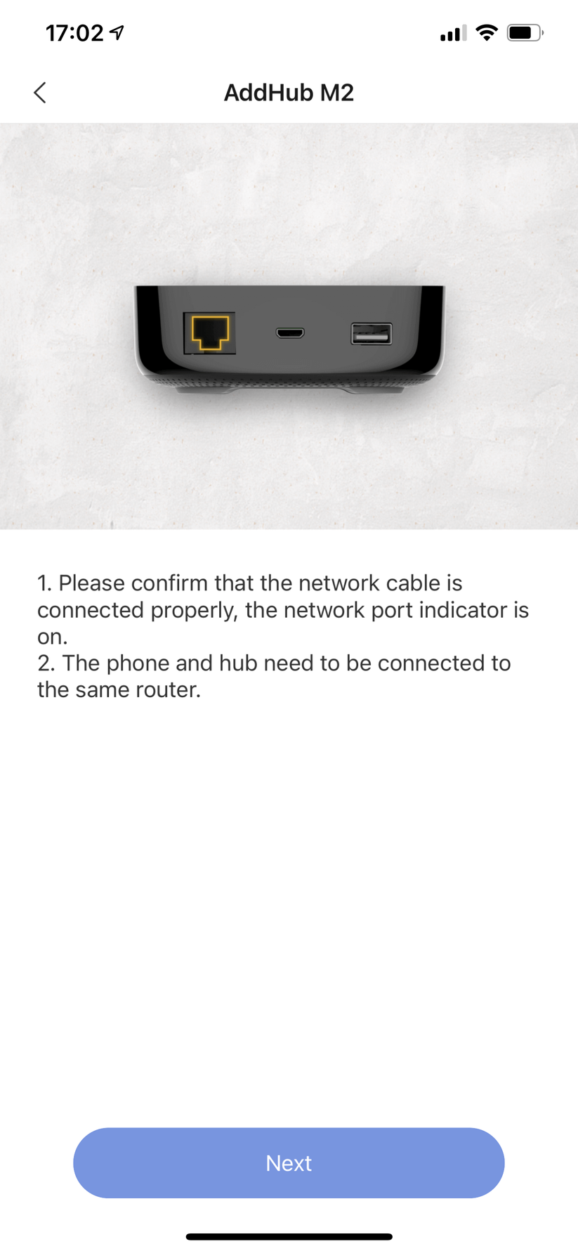 Der Hub M2 arbeitet nicht nur über WLAN, sondern verbindet sich auch übers Netzwerkkabel mit dem Heimnetz.