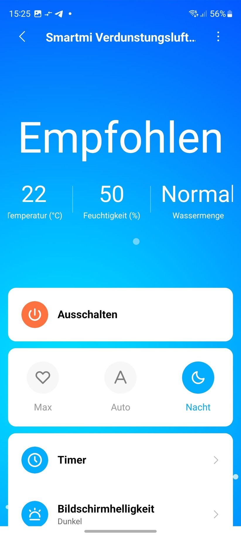 Der Smartmi Verdunstungsluftbefeuchter 3 wird mit der App Xiaomi Home gesteuert.