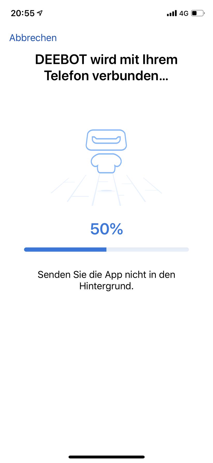 Die Verbindung baut sich in wenigen Sekunden auf